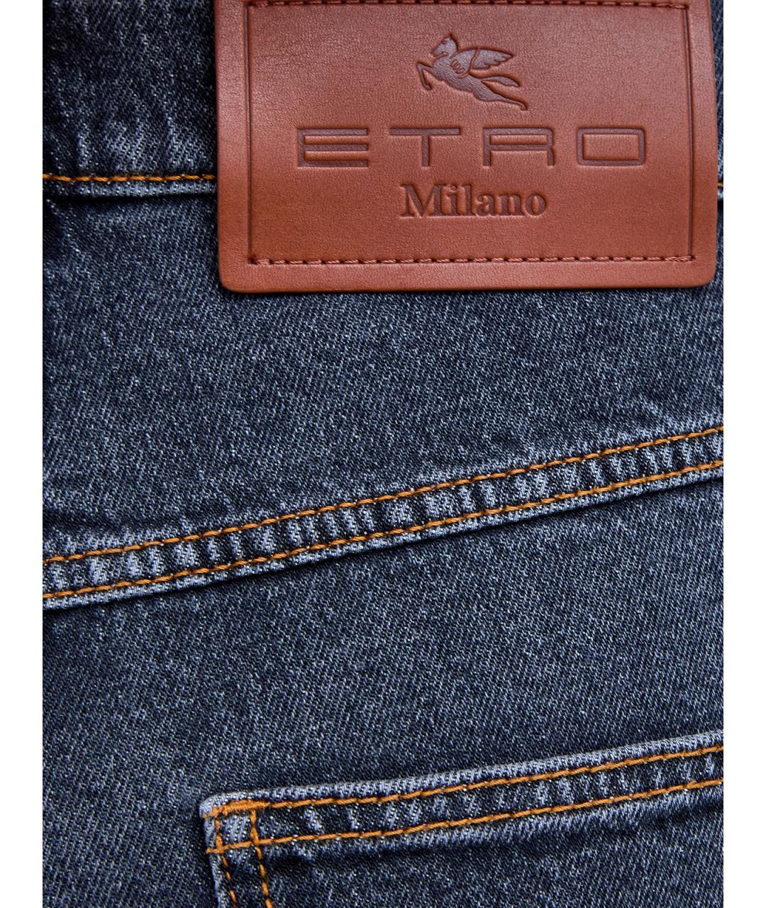ETRO Синие хлопковые прямые джинсы, фото 5