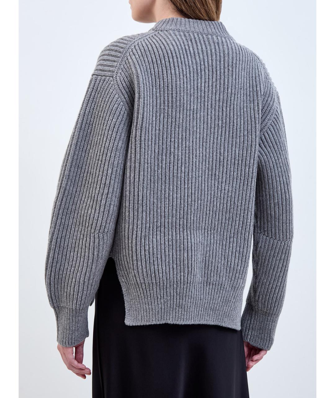 JIL SANDER Серый шерстяной джемпер / свитер, фото 4