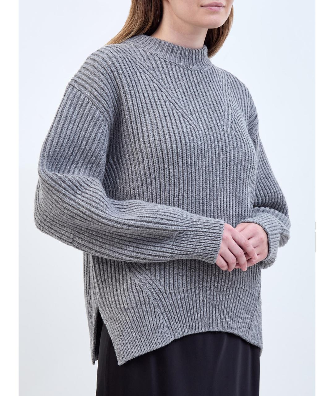 JIL SANDER Серый шерстяной джемпер / свитер, фото 3
