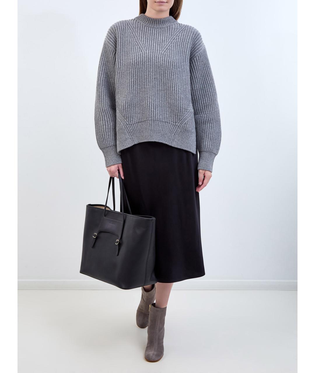 JIL SANDER Серый шерстяной джемпер / свитер, фото 2