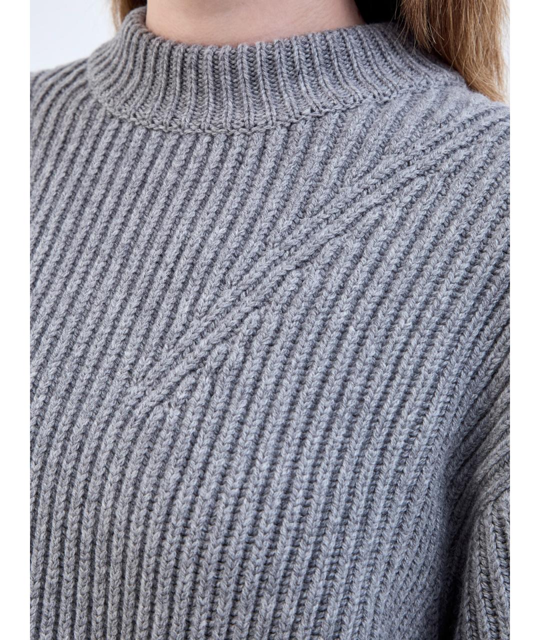 JIL SANDER Серый шерстяной джемпер / свитер, фото 5