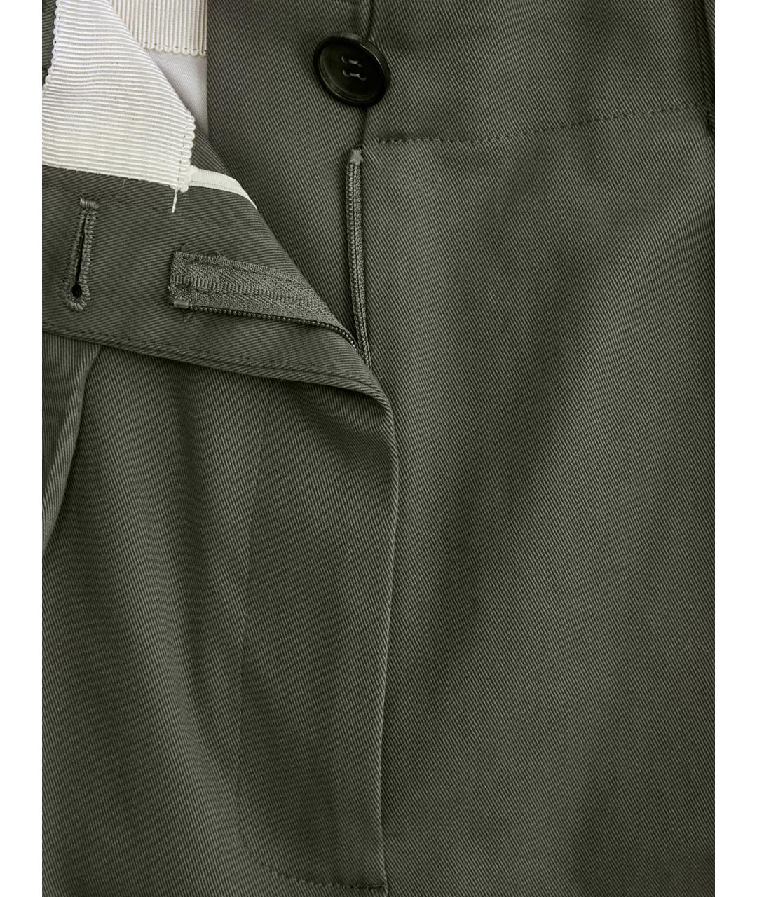LORENA ANTONIAZZI Зеленые хлопковые прямые брюки, фото 6