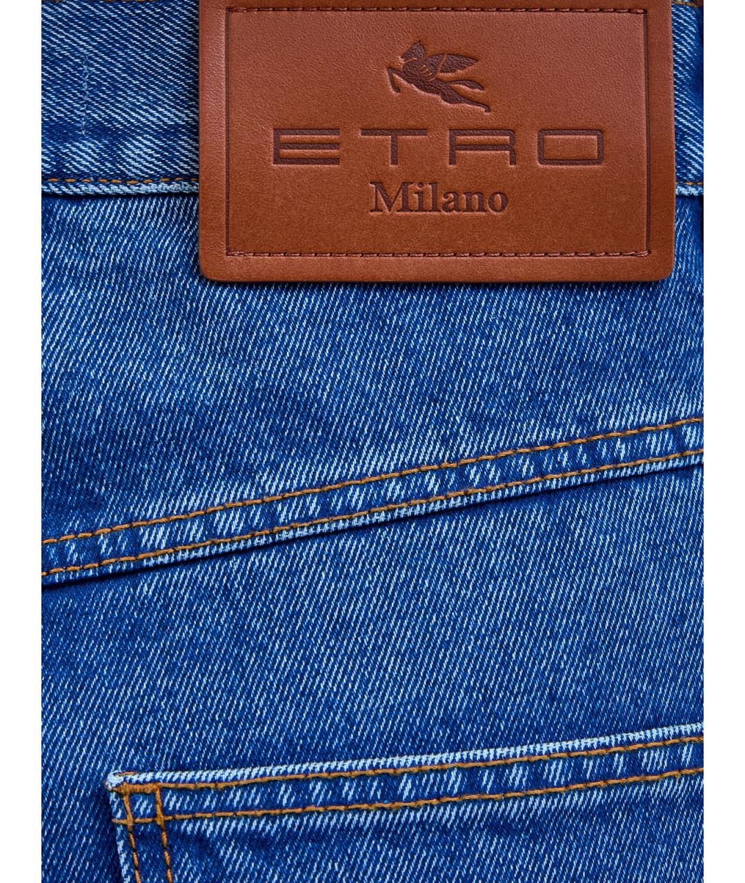 ETRO Синие хлопковые прямые джинсы, фото 5