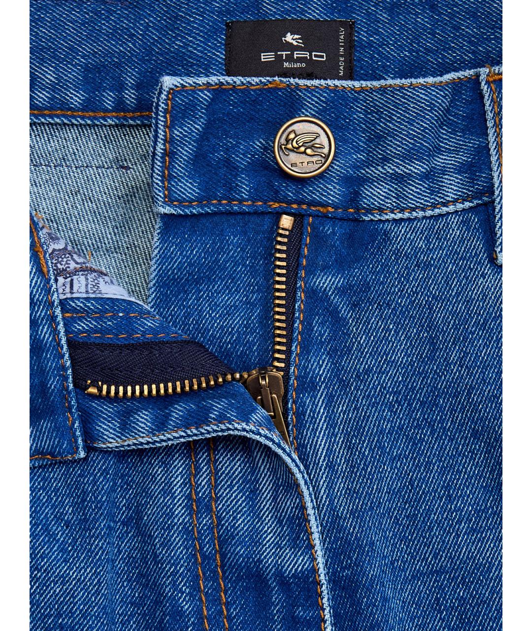 ETRO Синие хлопковые прямые джинсы, фото 6