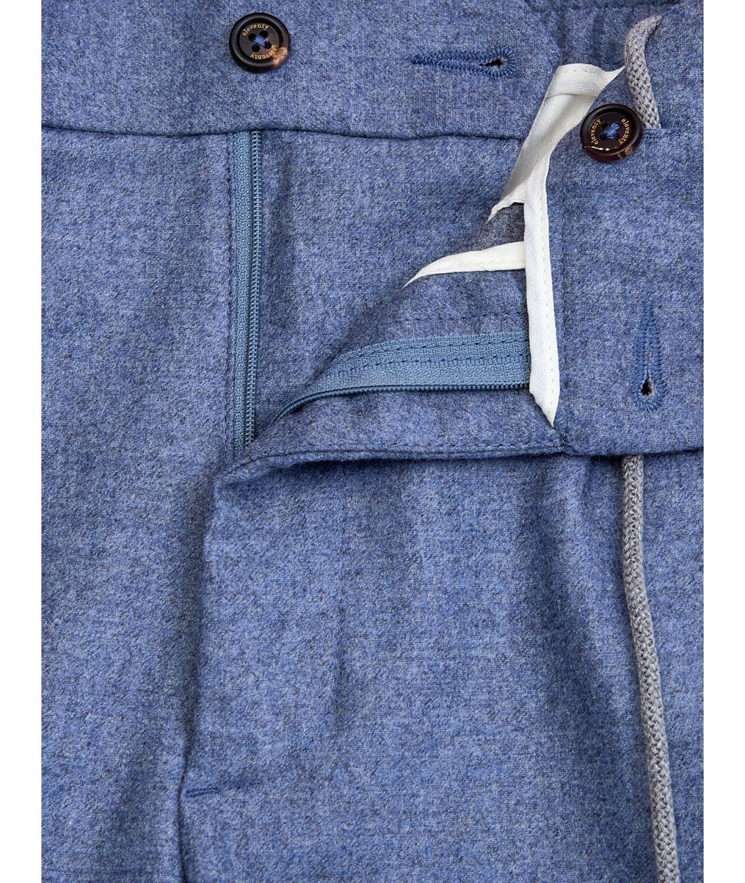 ELEVENTY Синие шерстяные повседневные брюки, фото 6