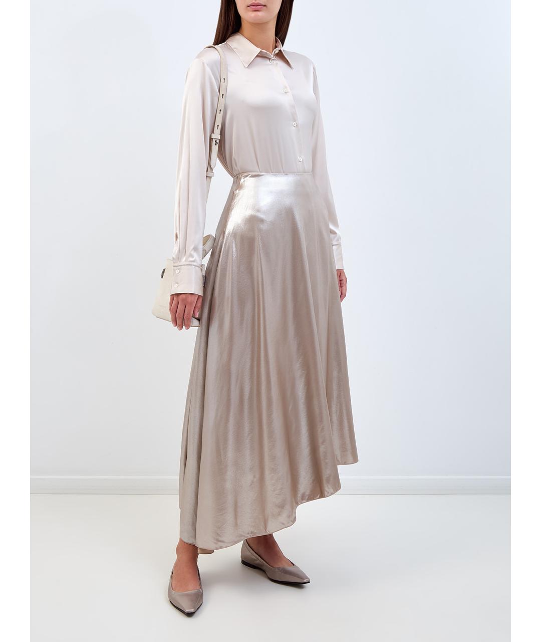 PESERICO Бежевая вискозная юбка миди, фото 2