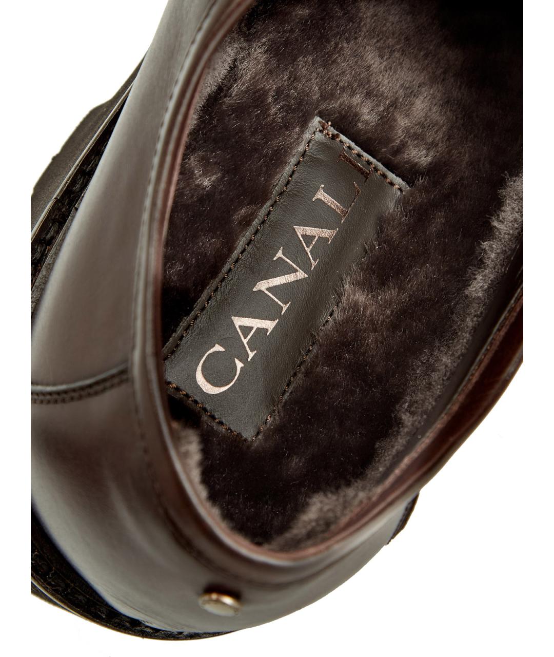 CANALI Коричневые кожаные туфли, фото 7