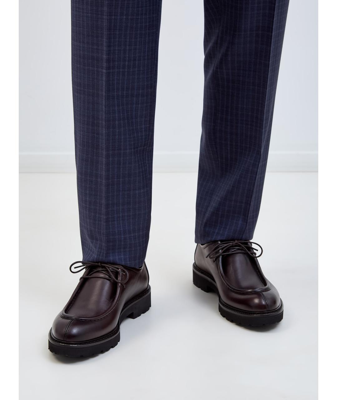 CANALI Коричневые кожаные туфли, фото 2