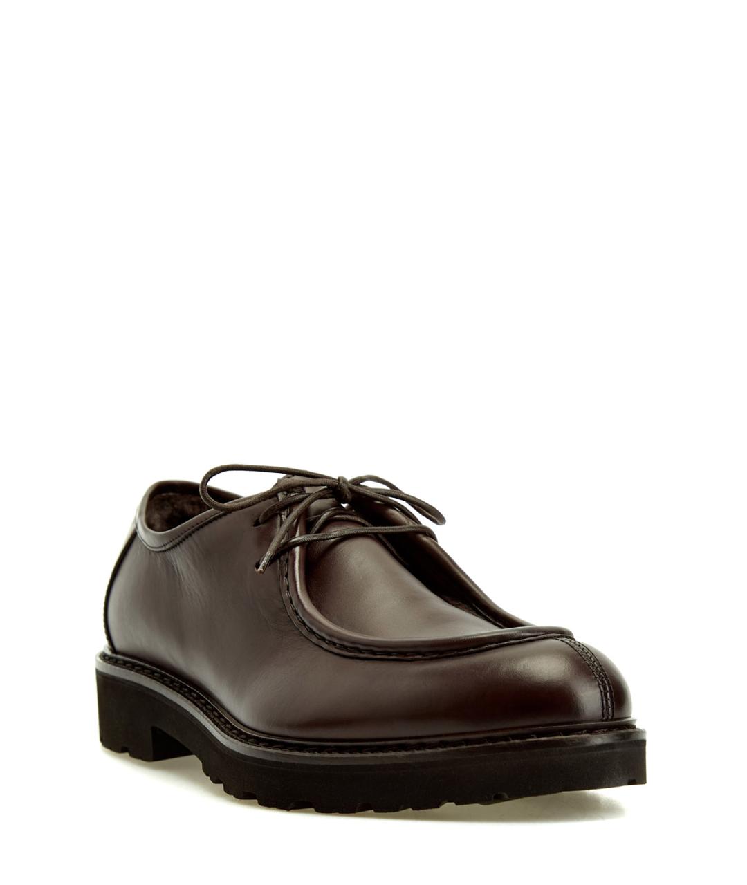 CANALI Коричневые кожаные туфли, фото 3