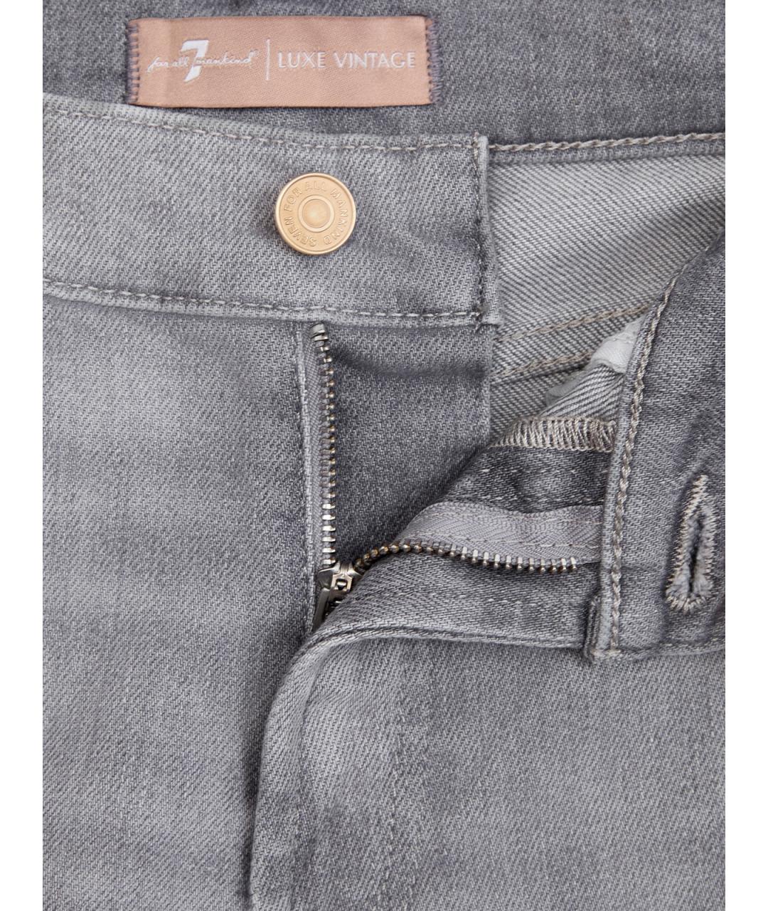 7 FOR ALL MANKIND Серые хлопковые прямые джинсы, фото 6