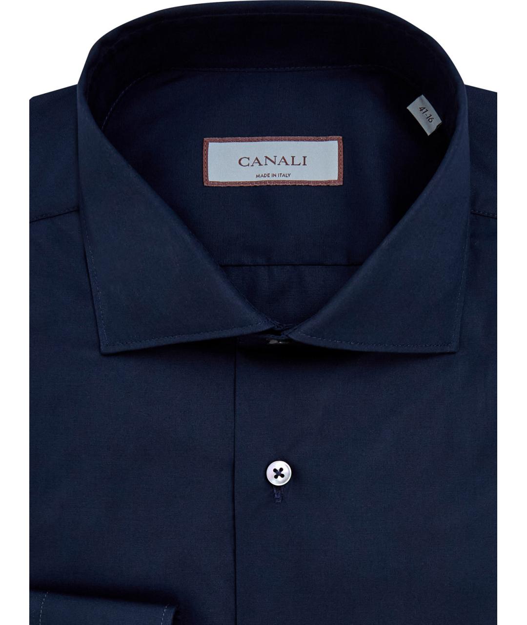 CANALI Синяя хлопковая кэжуал рубашка, фото 2