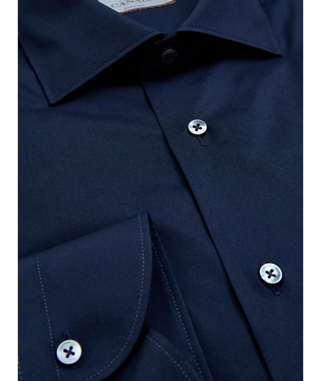 CANALI Синяя хлопковая кэжуал рубашка, фото 3