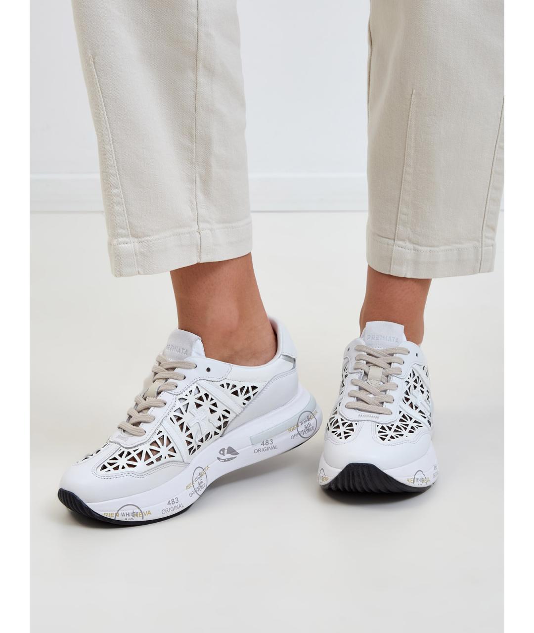 PREMIATA Белые кожаные кроссовки, фото 2