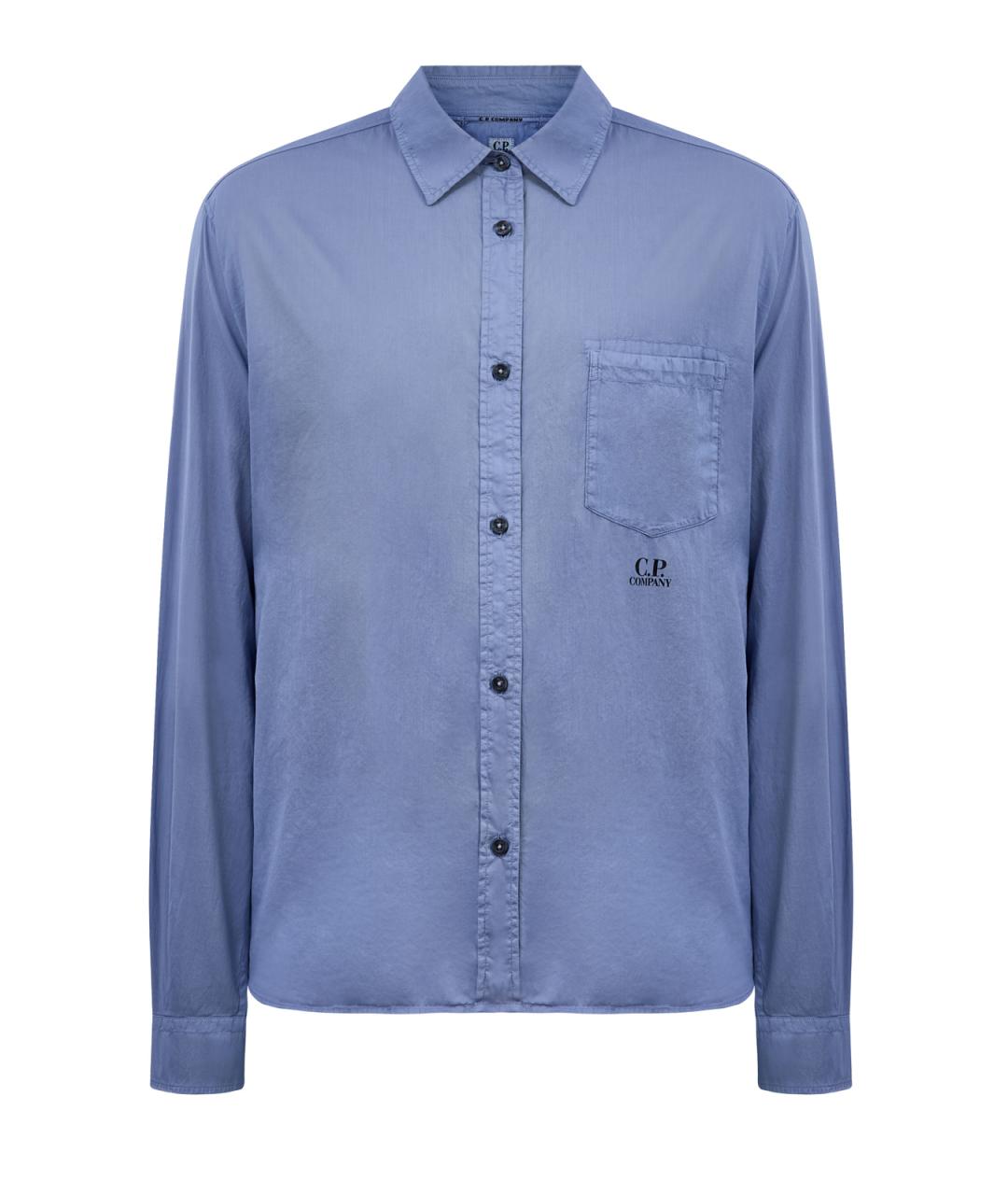 CP COMPANY Синяя хлопковая кэжуал рубашка, фото 1