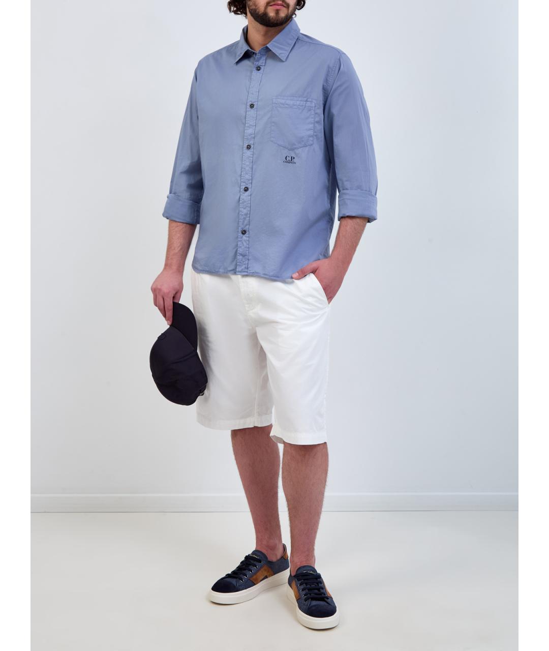 CP COMPANY Синяя хлопковая кэжуал рубашка, фото 2