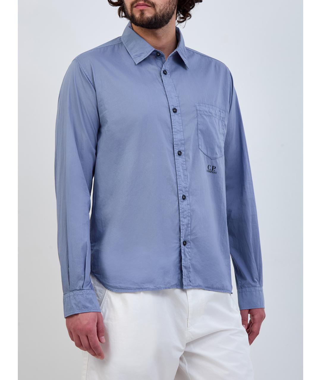 CP COMPANY Синяя хлопковая кэжуал рубашка, фото 3