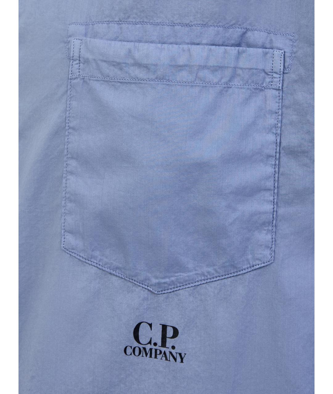 CP COMPANY Синяя хлопковая кэжуал рубашка, фото 5