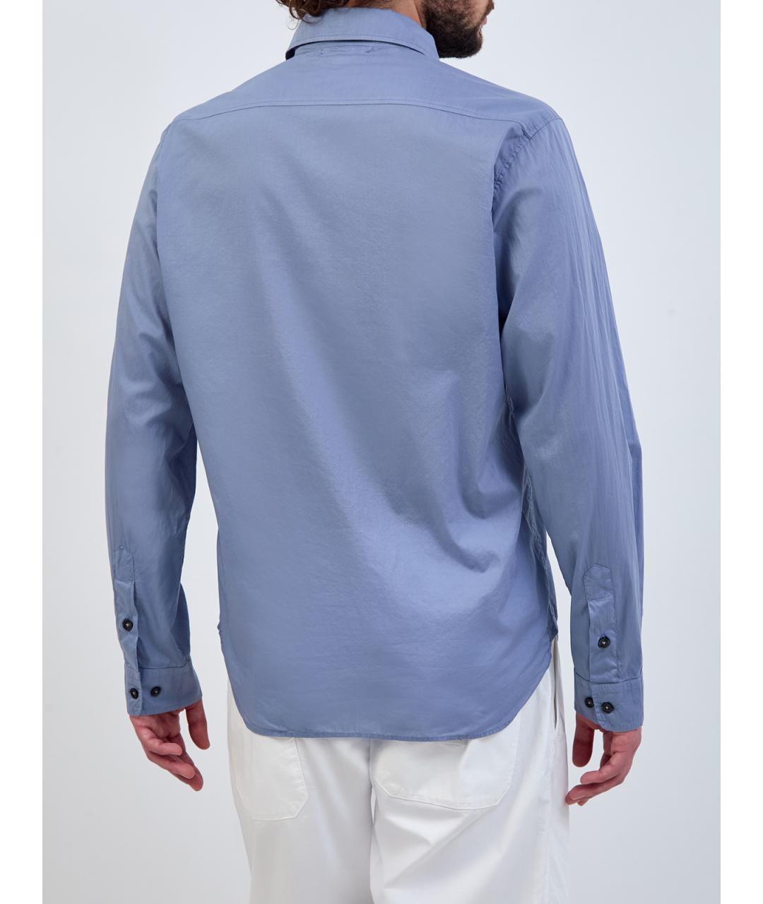 CP COMPANY Синяя хлопковая кэжуал рубашка, фото 4