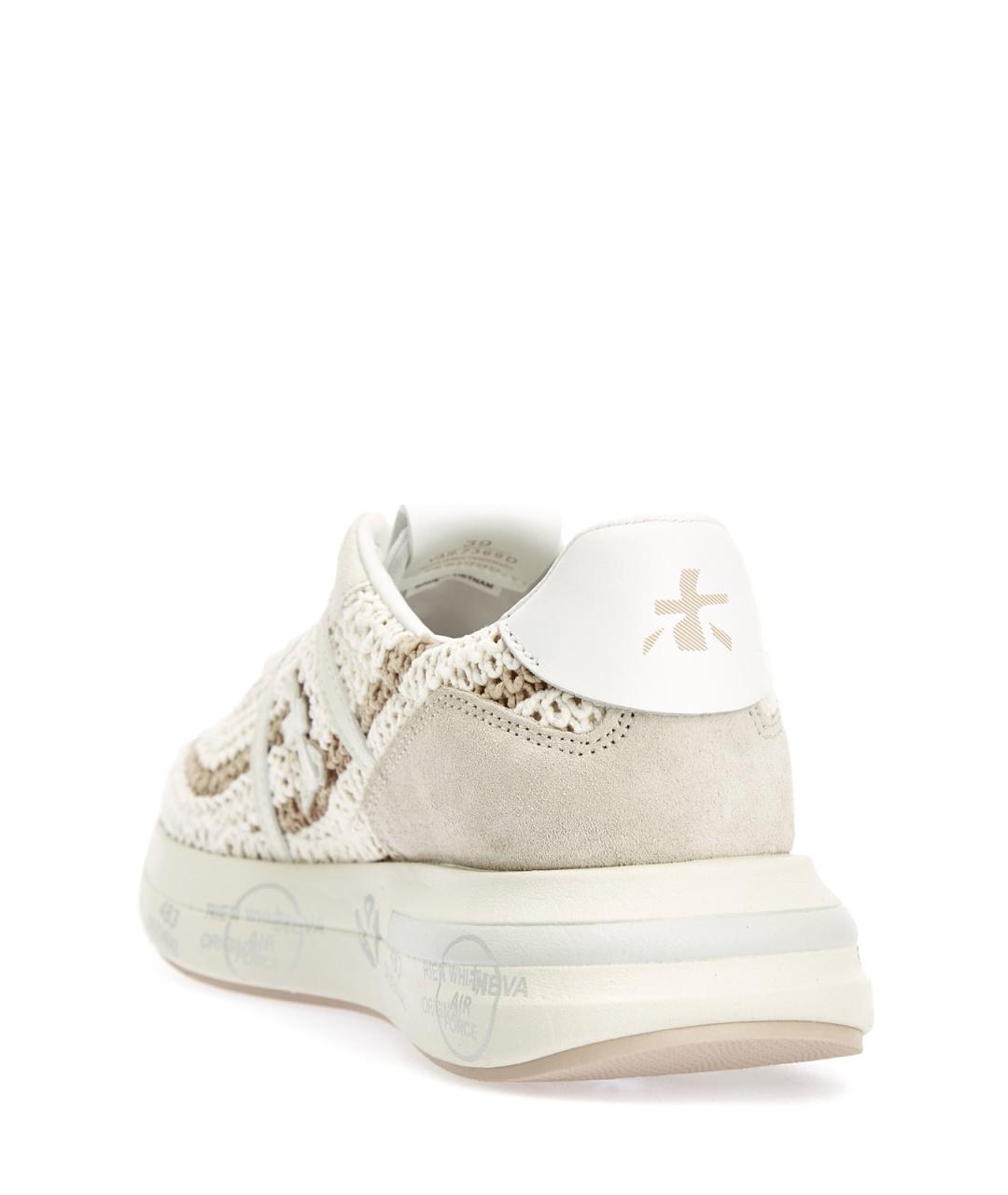 PREMIATA Бежевые текстильные кроссовки, фото 4