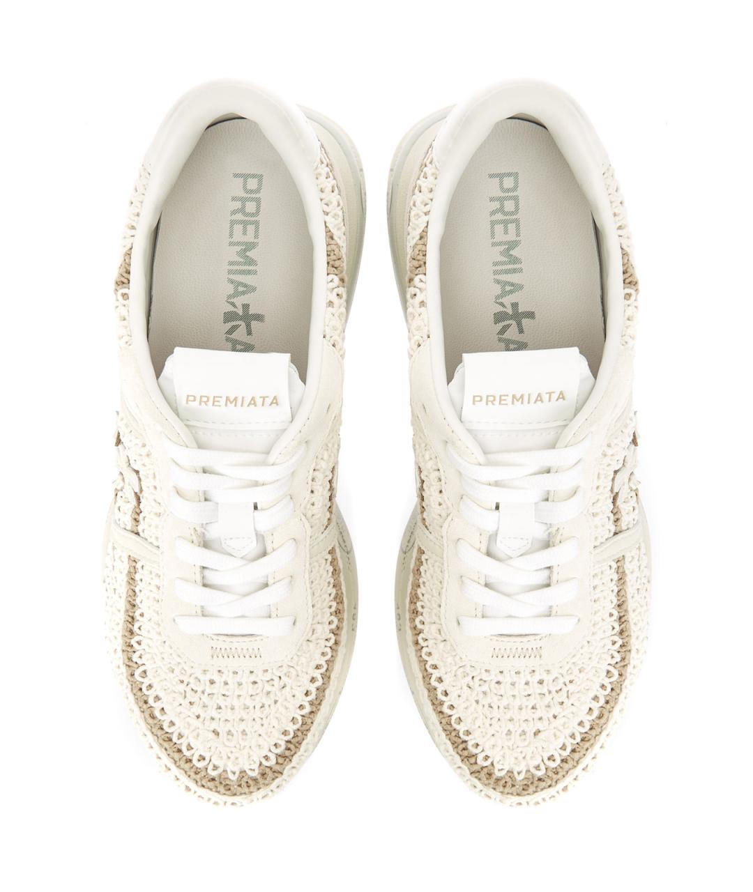 PREMIATA Бежевые текстильные кроссовки, фото 6