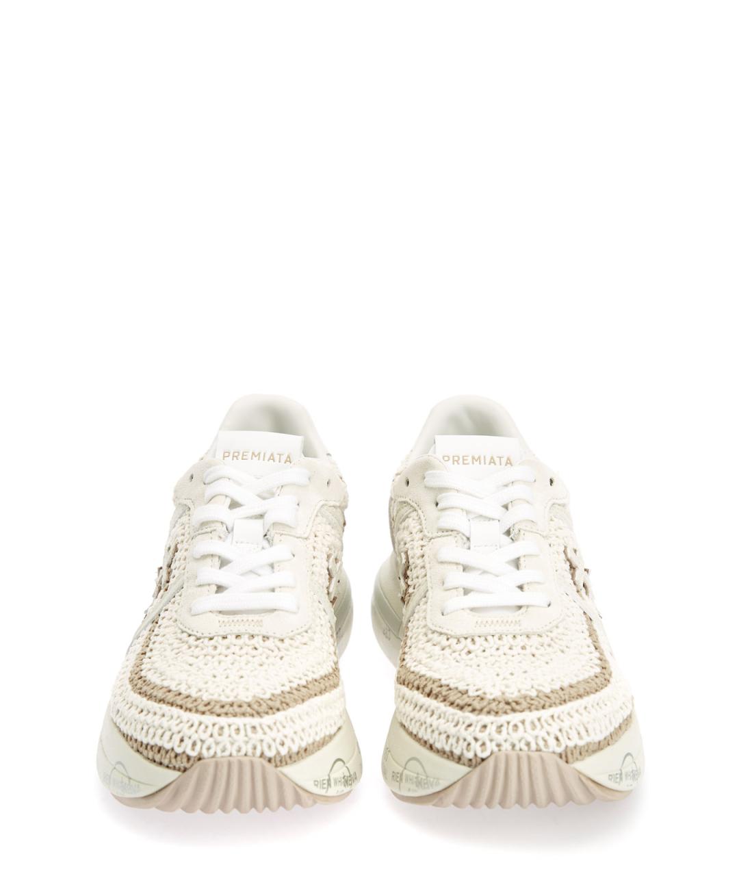 PREMIATA Бежевые текстильные кроссовки, фото 5