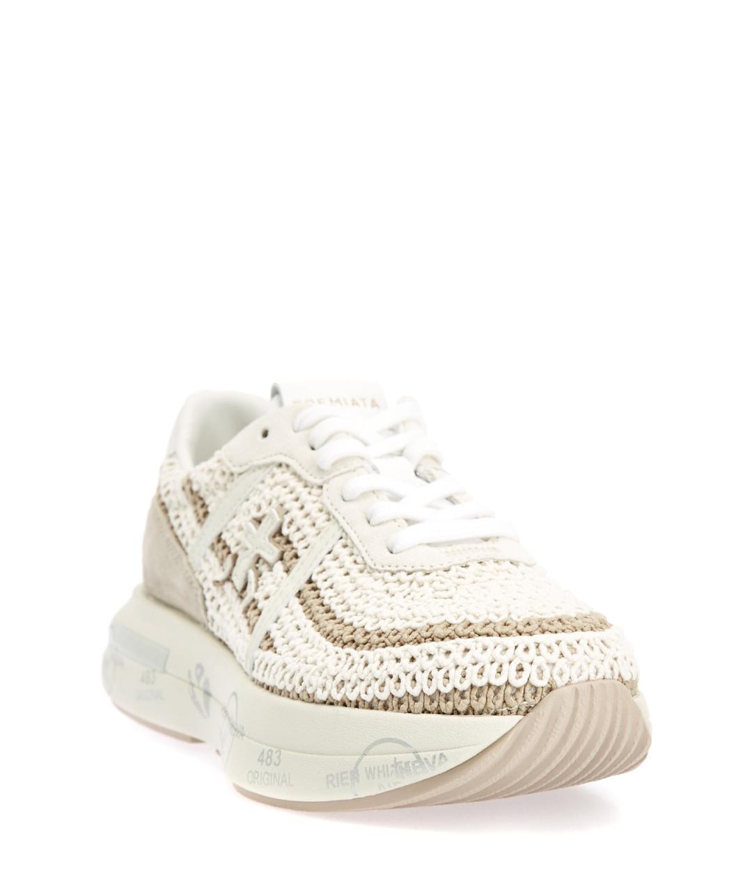 PREMIATA Бежевые текстильные кроссовки, фото 3