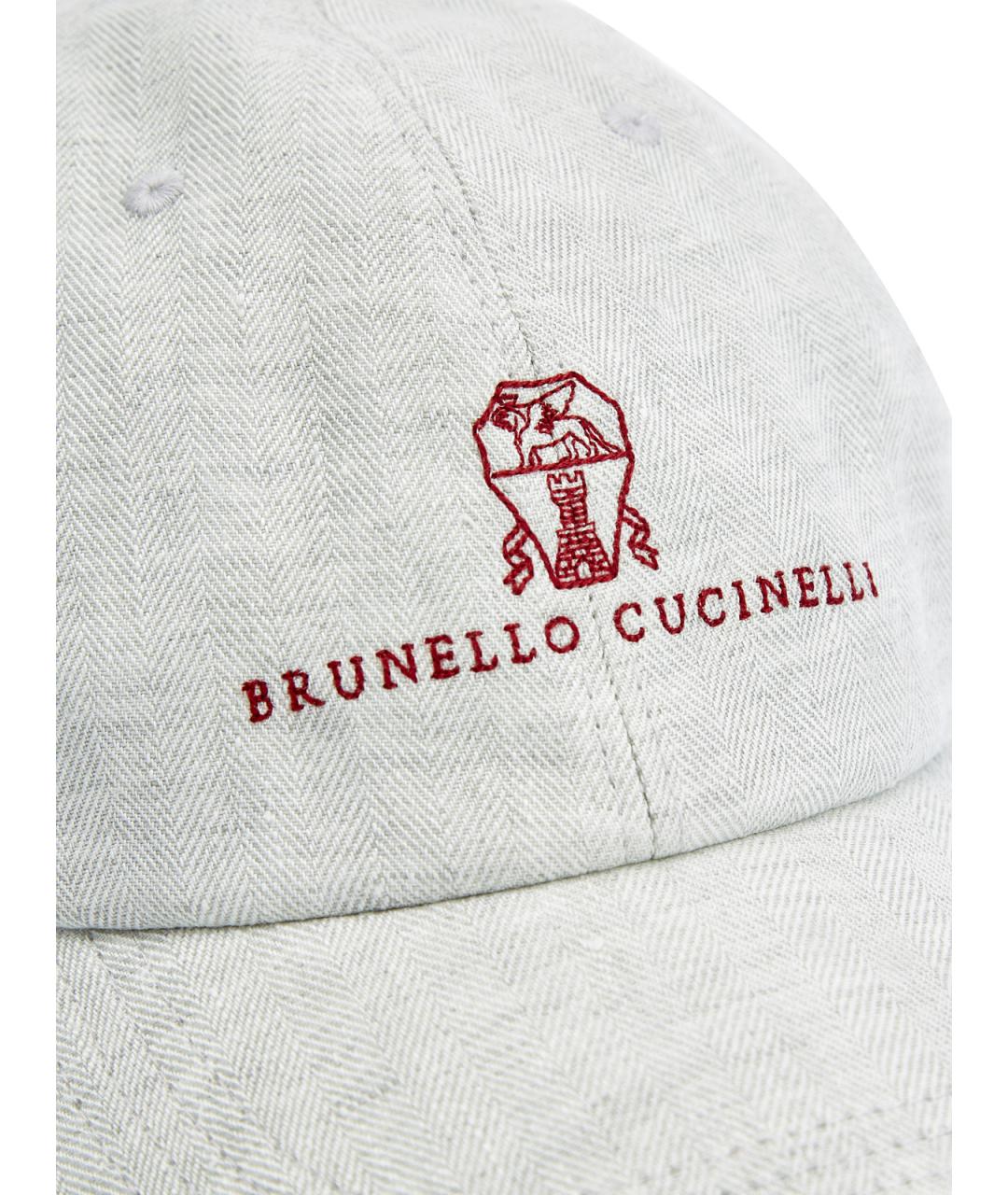BRUNELLO CUCINELLI Белая льняная кепка/бейсболка, фото 5