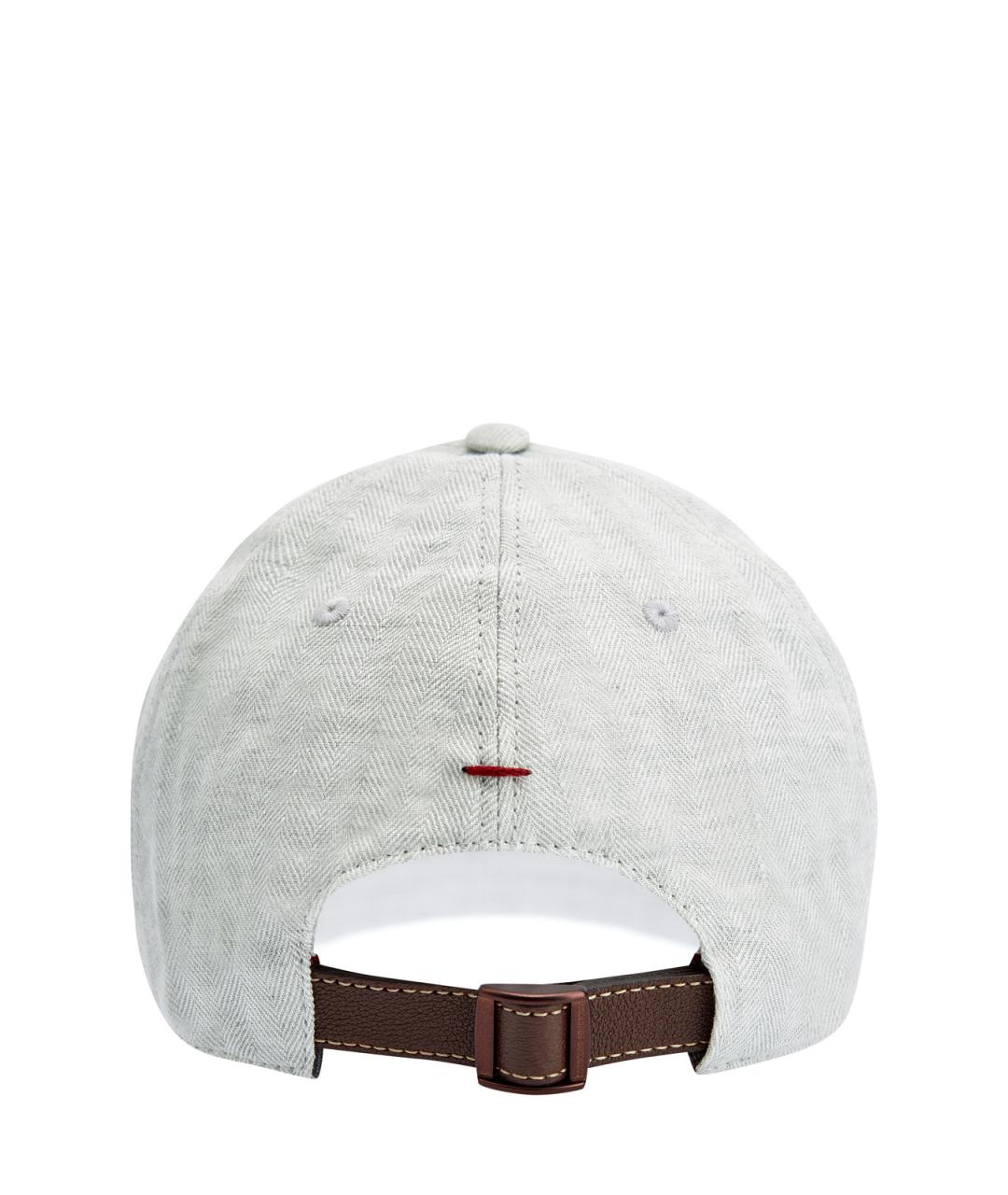BRUNELLO CUCINELLI Белая льняная кепка/бейсболка, фото 4