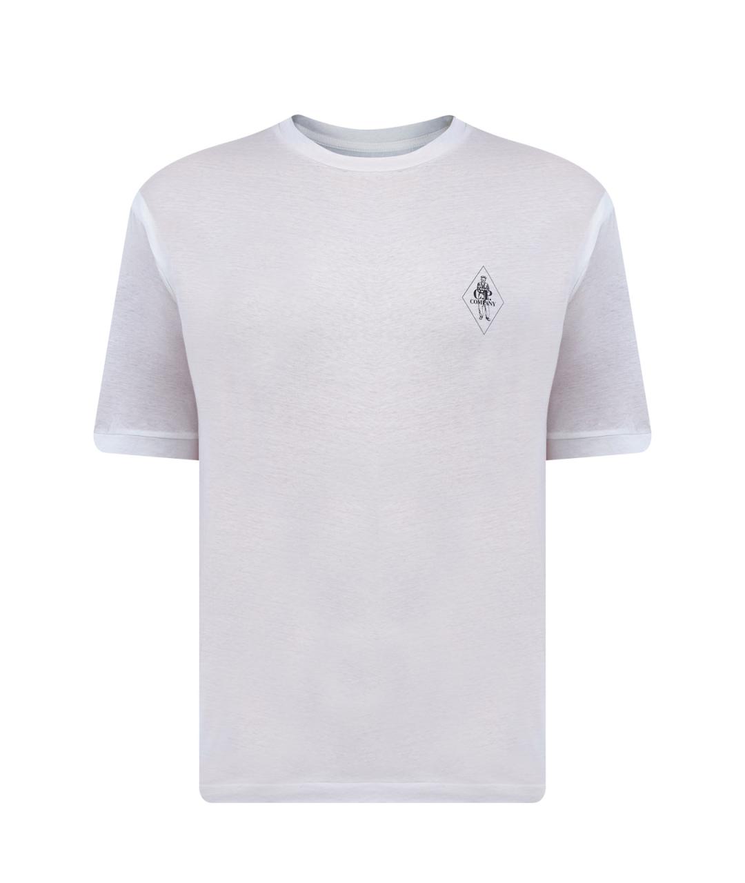 CP COMPANY Белая хлопковая футболка, фото 1