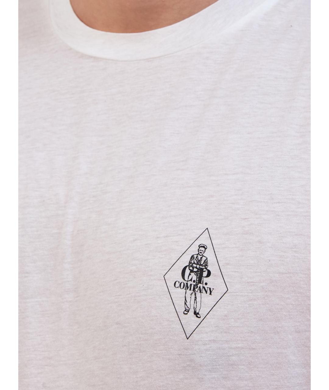 CP COMPANY Белая хлопковая футболка, фото 5