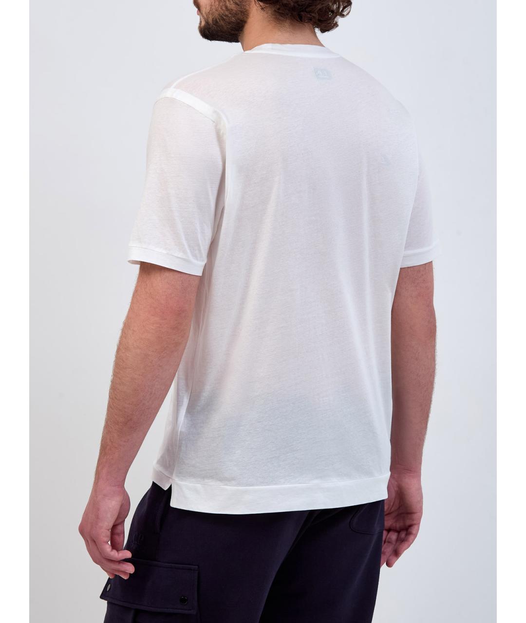 CP COMPANY Белая хлопковая футболка, фото 4