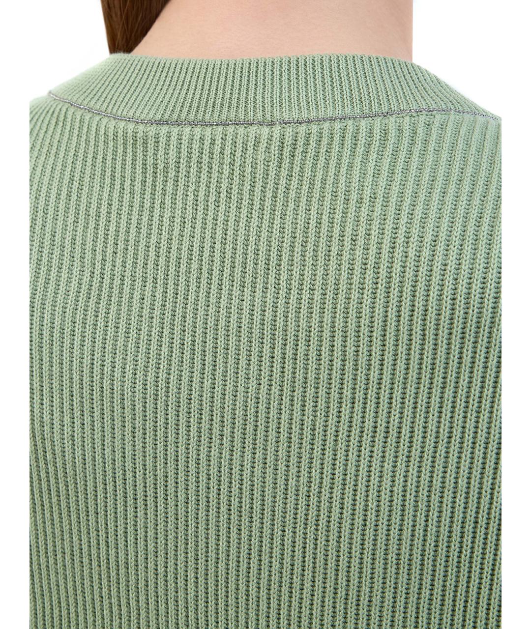 BRUNELLO CUCINELLI Зеленый хлопковый джемпер / свитер, фото 5