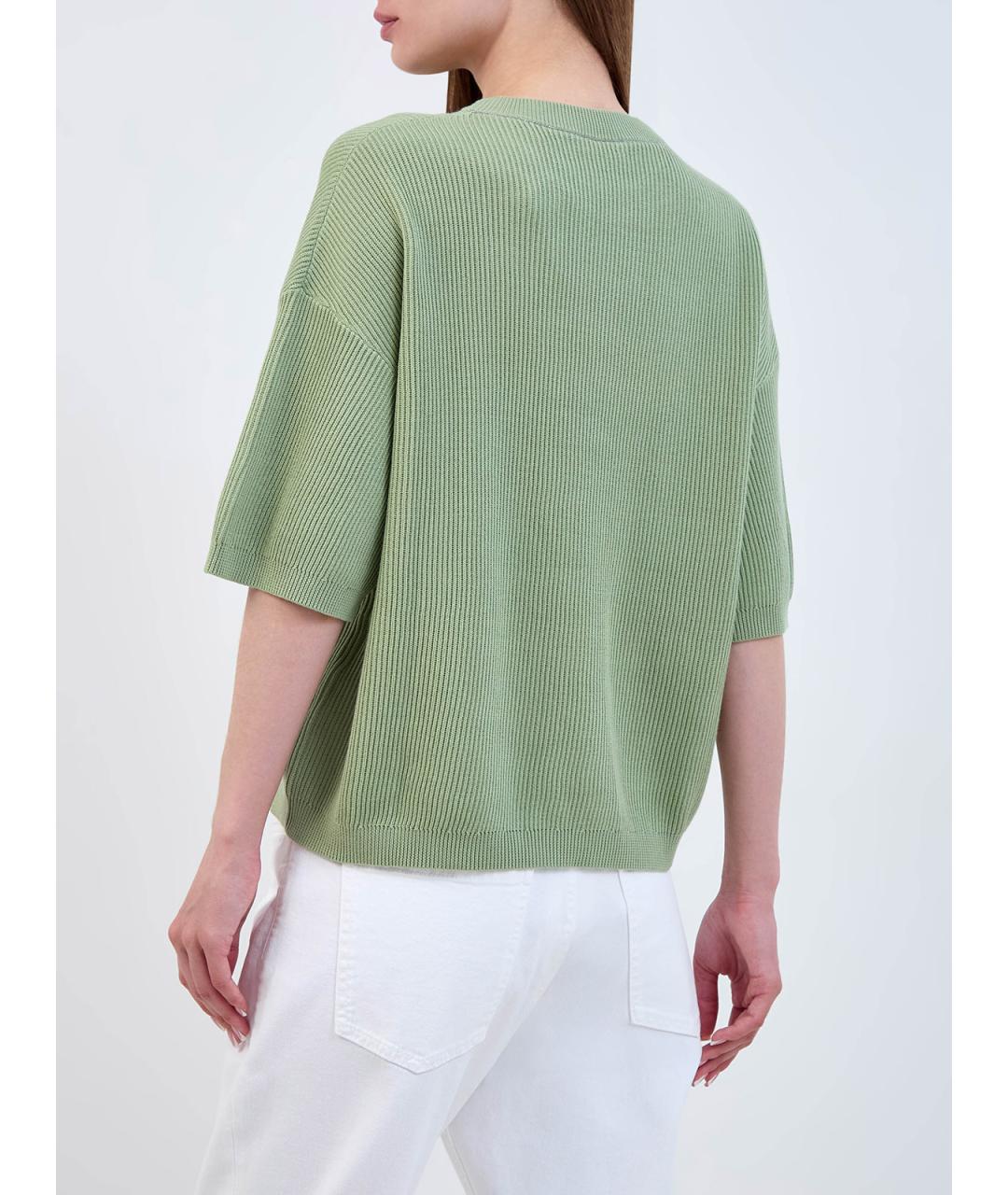 BRUNELLO CUCINELLI Зеленый хлопковый джемпер / свитер, фото 4