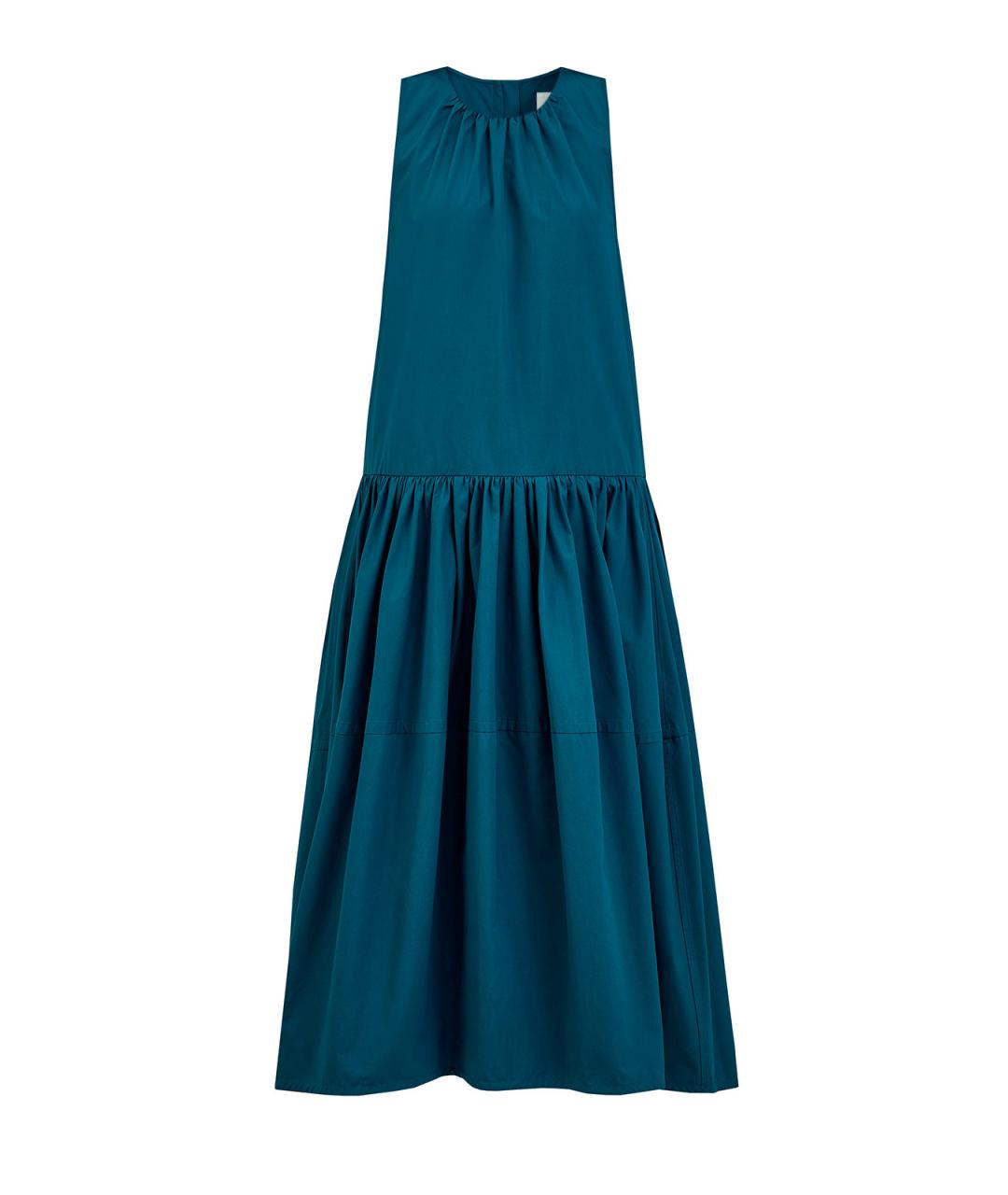 JIL SANDER Бирюзовое хлопковое повседневное платье, фото 1