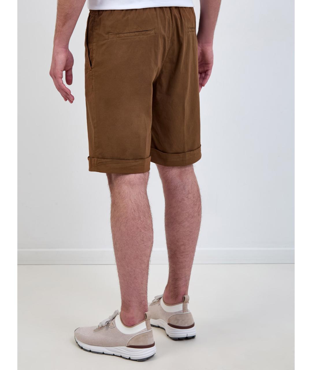 PESERICO Коричневые хлопковые шорты, фото 4