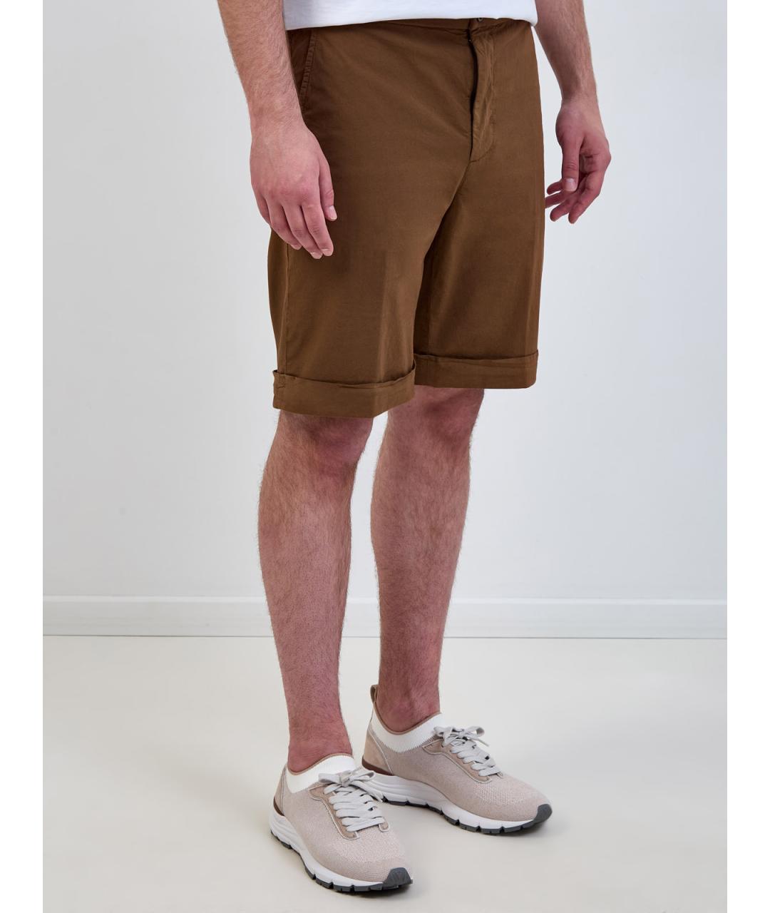 PESERICO Коричневые хлопковые шорты, фото 3
