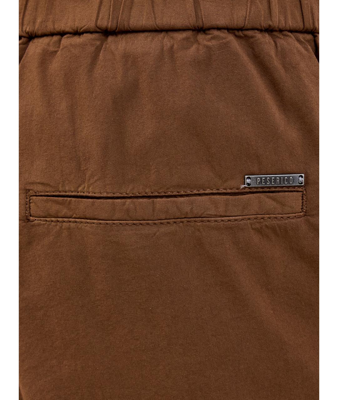 PESERICO Коричневые хлопковые шорты, фото 5