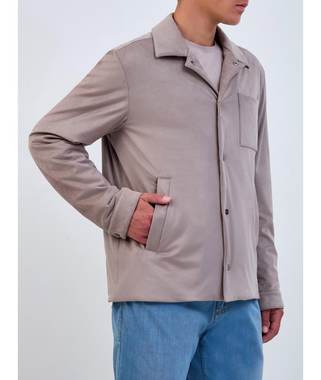 HERNO Бежевая полиэстеровая куртка, фото 3