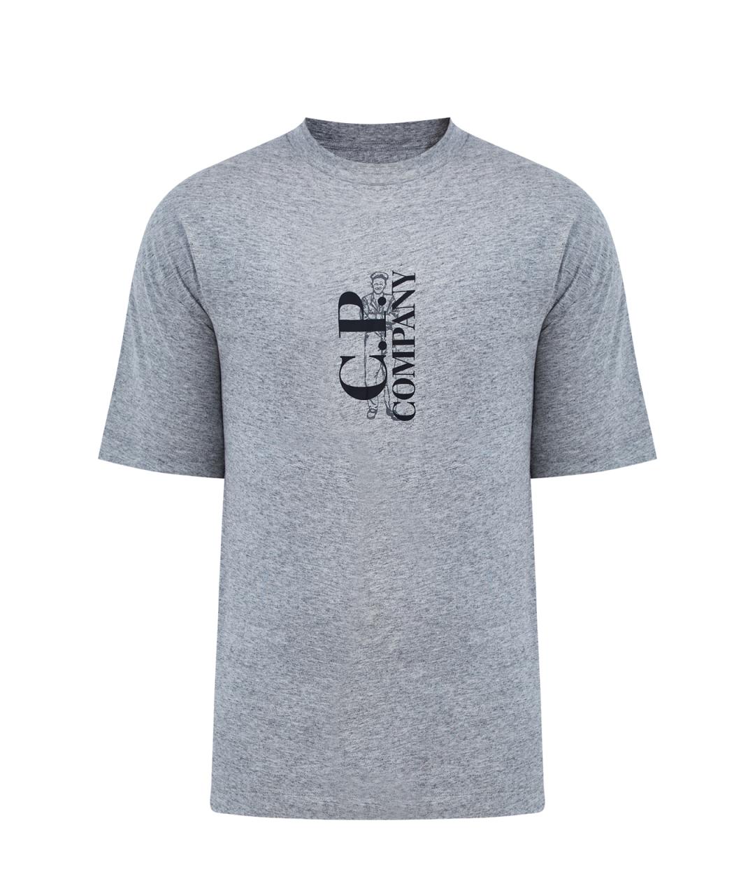 CP COMPANY Серая хлопковая футболка, фото 1