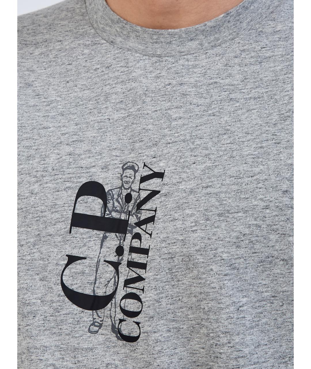 CP COMPANY Серая хлопковая футболка, фото 5