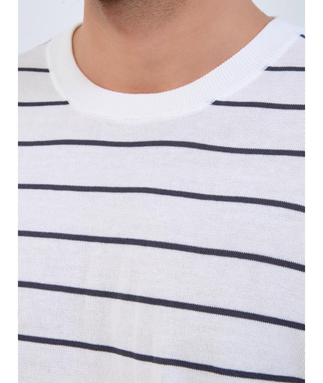 PESERICO Белый хлопковый джемпер / свитер, фото 5