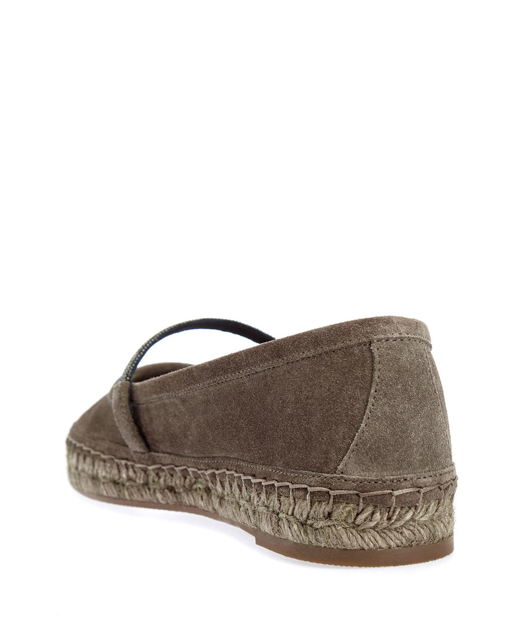 BRUNELLO CUCINELLI Коричневые замшевые эспадрильи, фото 4