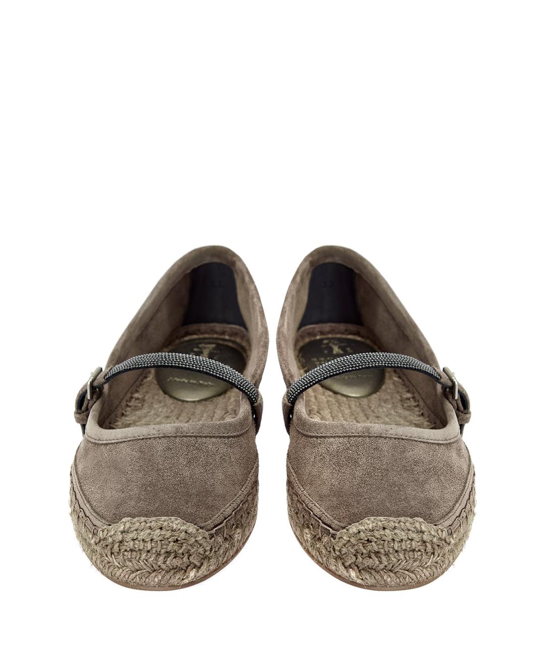 BRUNELLO CUCINELLI Коричневые замшевые эспадрильи, фото 5