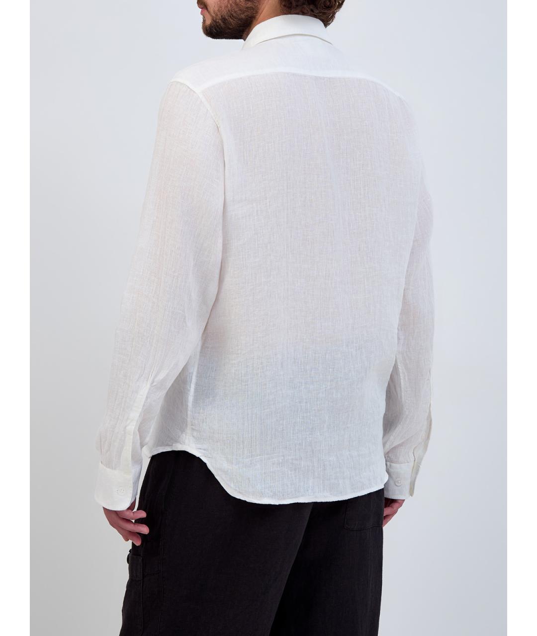CP COMPANY Белая льняная кэжуал рубашка, фото 4