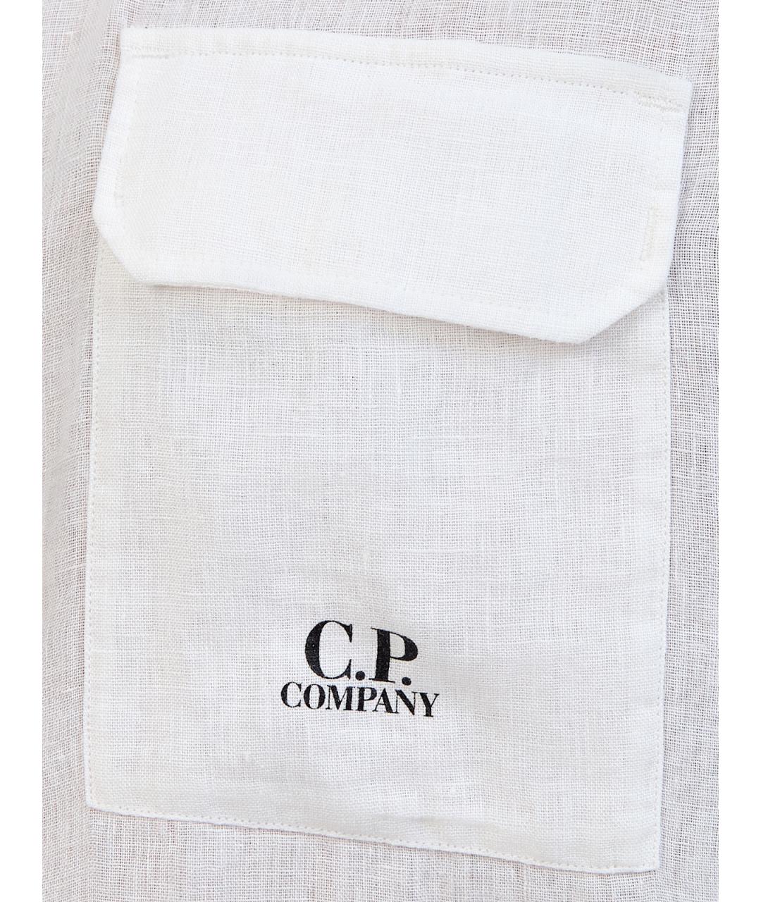 CP COMPANY Белая льняная кэжуал рубашка, фото 5