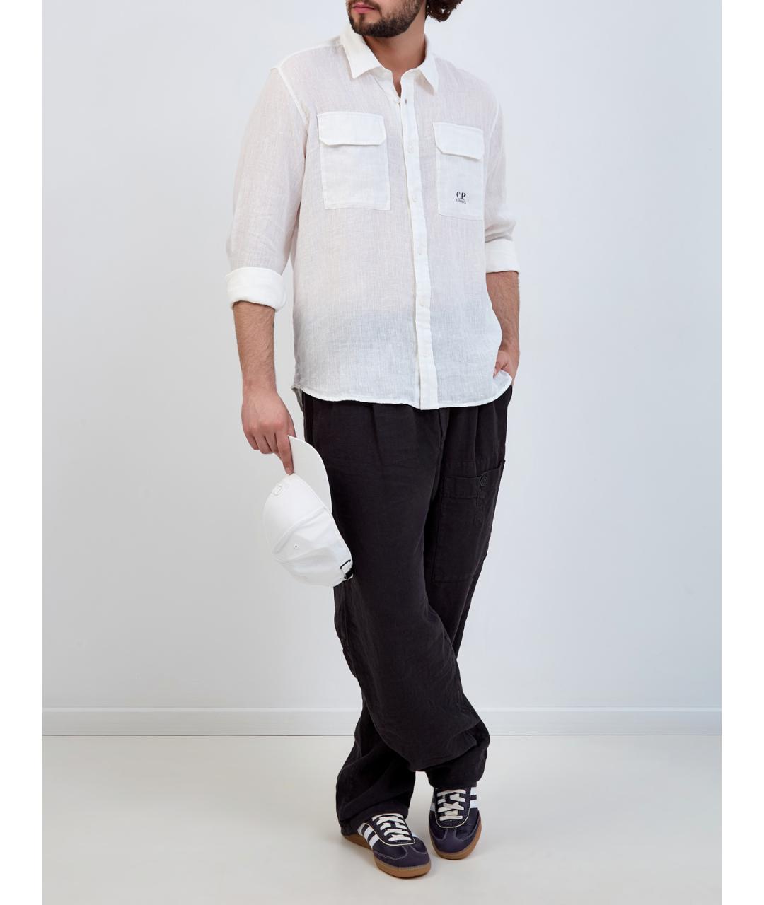 CP COMPANY Белая льняная кэжуал рубашка, фото 2