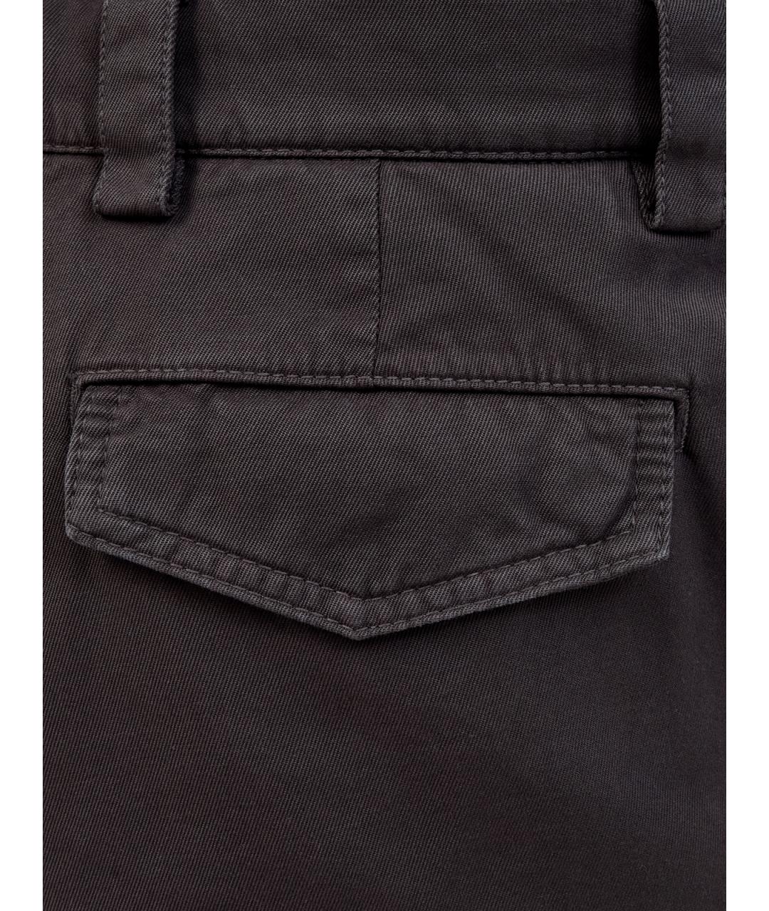 BRUNELLO CUCINELLI Коричневые хлопковые повседневные брюки, фото 5