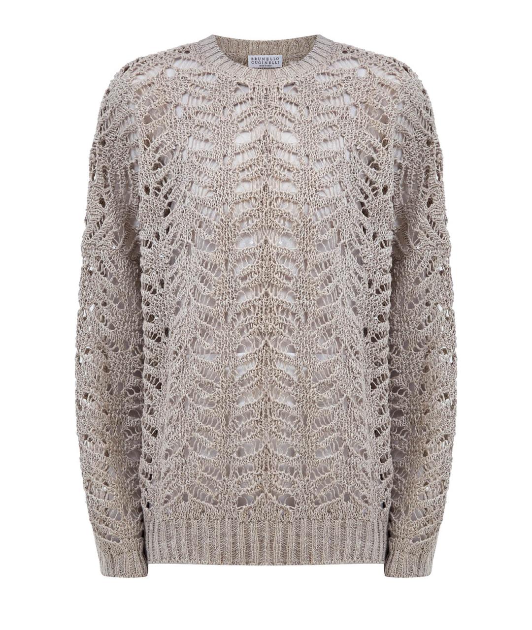 BRUNELLO CUCINELLI Бежевый льняной джемпер / свитер, фото 1
