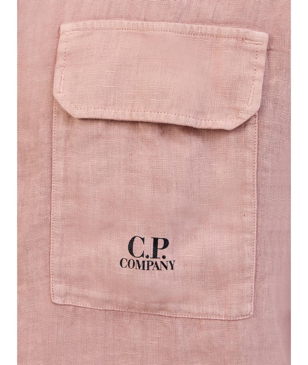 CP COMPANY Розовая льняная кэжуал рубашка, фото 5