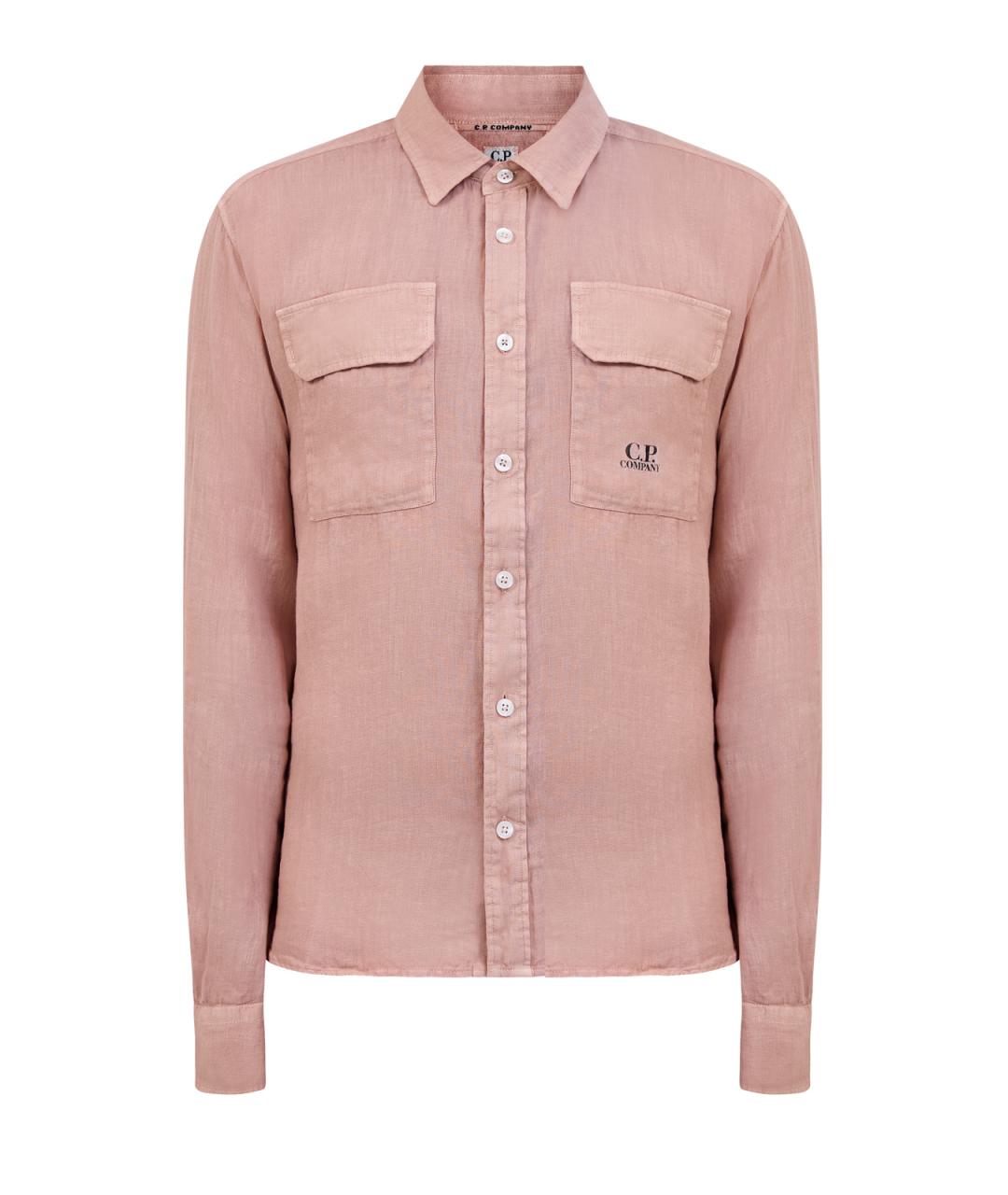 CP COMPANY Розовая льняная кэжуал рубашка, фото 1